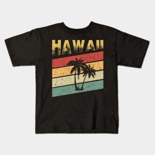 Hawaiian Vintage 80s Palm Trees Sunset Kids T-Shirt